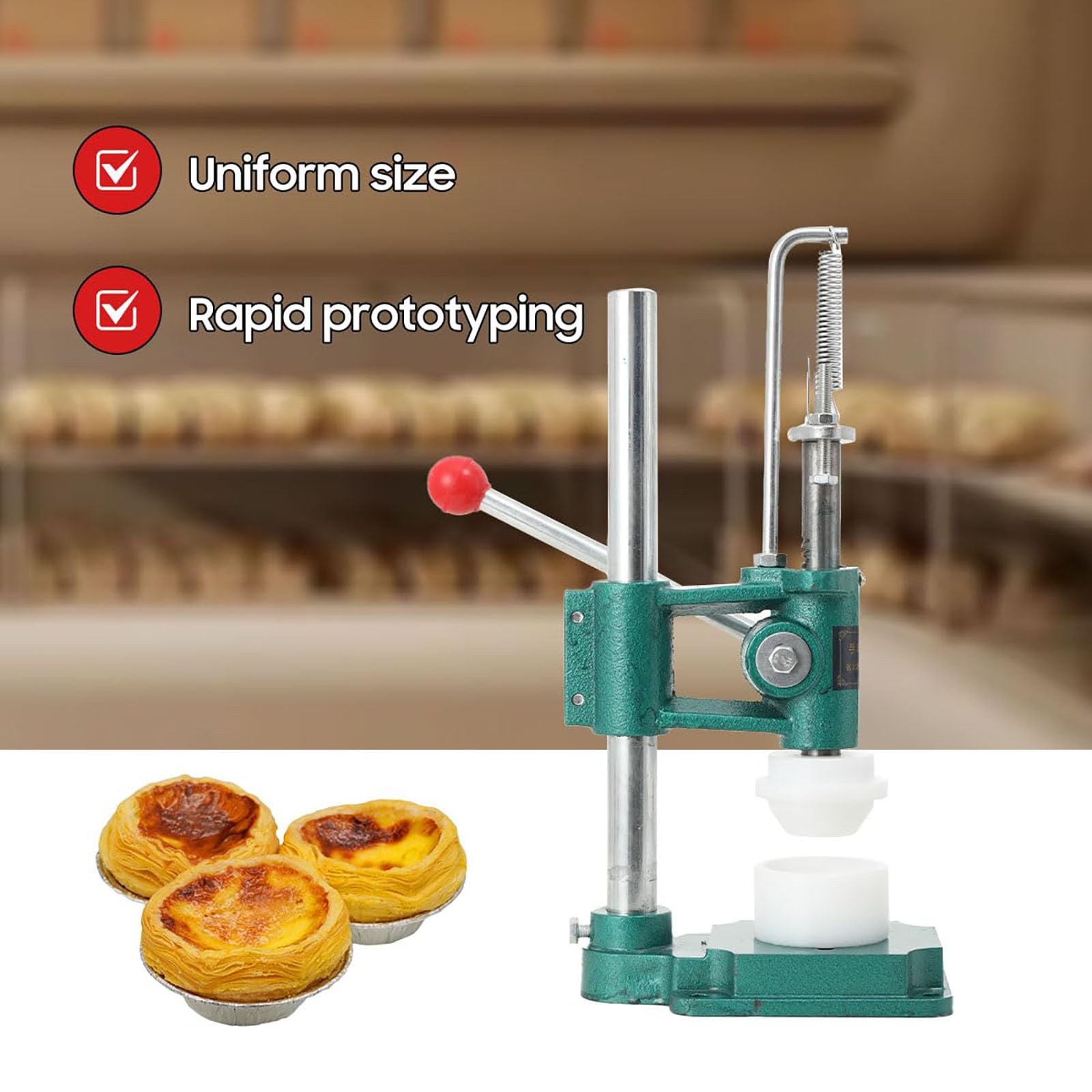 Macchina per la formatura di conchiglie, pressa per crosta da tavolo con stampo da 8 cm, creatore manuale per torte alla crema pasticcera per panetteria domestica, attrezzatura da forno compatta