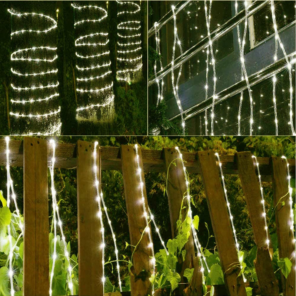 16M LED Lichtschlauch Außen, 36 LEDs/m 220V Indoor Warmweiß Schlauch Leuchtstoffröhre, 8-Funktions-Modus Outdoor Lichter Wasserdicht für Weihnachten Partydeko