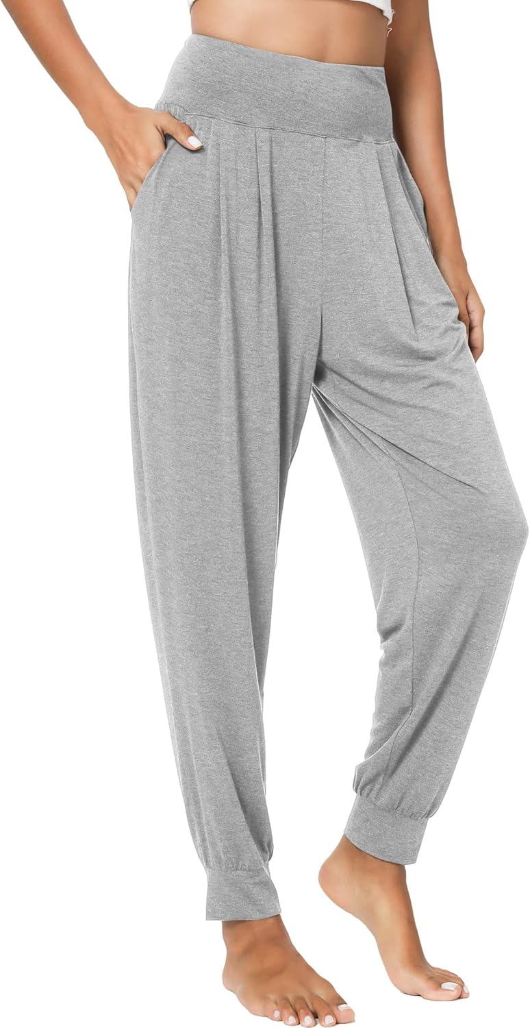 GYS Women Pajama Pants Bamboo Viscose High-Waist Soft Sleep Bottoms with Pockets - Image 3