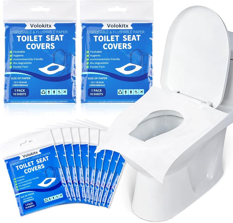 120 Pcs XL Toilet Seat Covers Disposable Flushable | Travel Toilet Seat Covers for Public Bathrooms, Road Trips, Camping & On-the-Go Hygiene