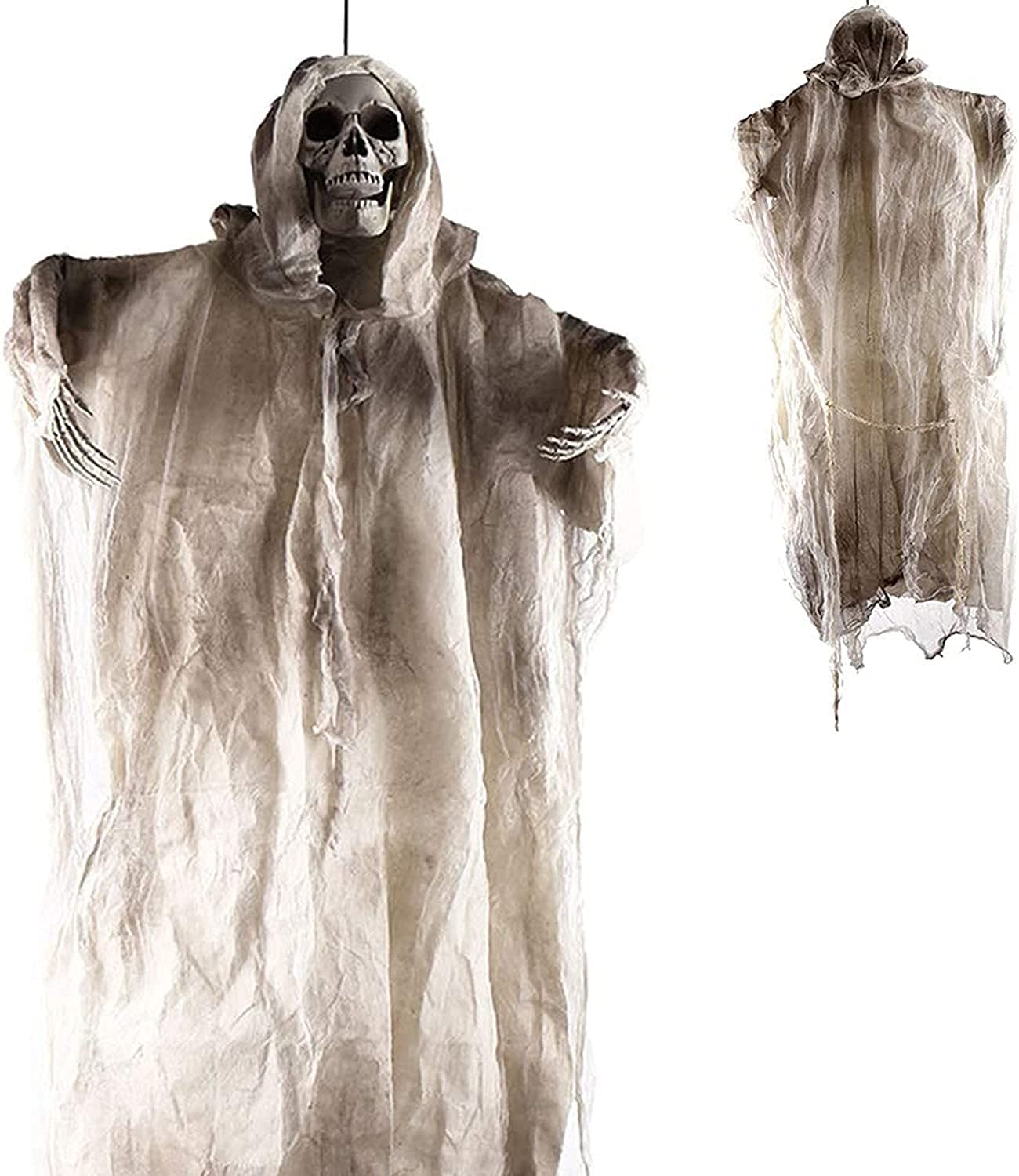 Déco Halloween Extérieur : 2 Squelettes De Sorcière Lumineux 120x80cm - Effrayants, à Suspendre, Réutilisables