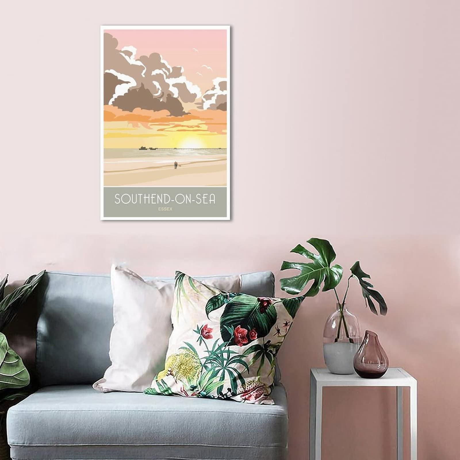 Póster decorativo de viaje de Southend-on-Sea de Essex Sunrise de Essex de viaje de la salida del sol de los carteles de la lona moderna del dormitorio de la lona del arte de la pintura de la