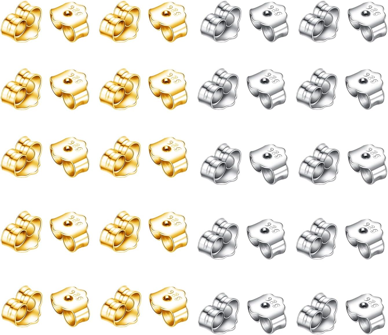 Couleur Or Garantie à Vie Argent 8 LOX Fermoir Sécurisé Boucles D'oreille Echtsc - Foto 6