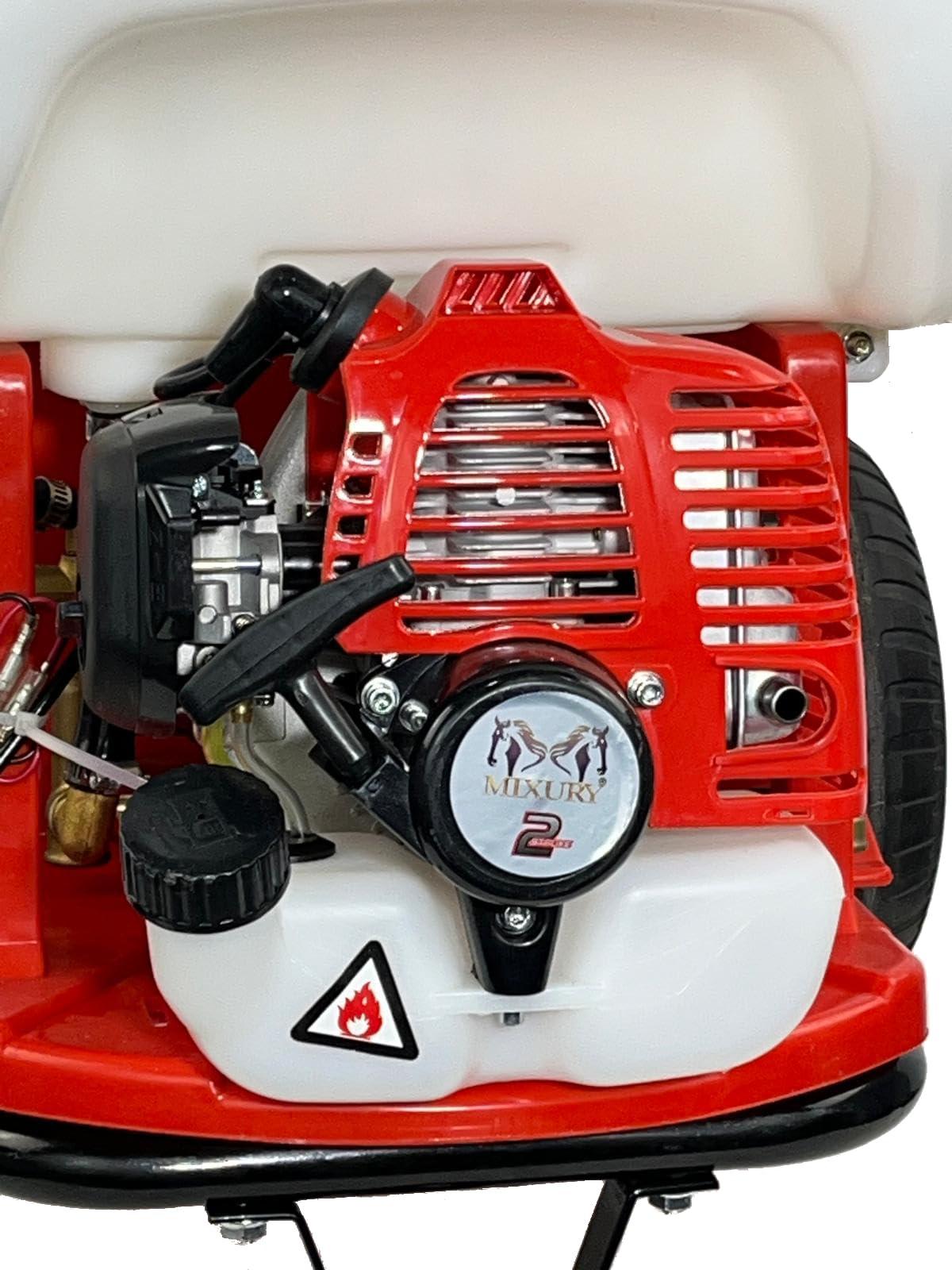 X-30 Fumigadora Pulverizador a Gasolina 2T (27 CC, 1,5 CV) con Mangueras 2m y 10m, Carro y Lanza Regulable – Sulfatadora Eficiente para Jardín y Agricultura – Instrucciones en Castellano.