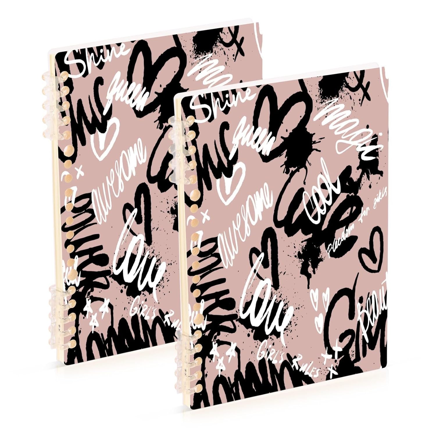 YETTASBIN Love Graffiti Spiral Notebook 1 Pack Detachable Durable yettasbin-love-graffiti-spiral-notebook-1-pack-detachable-durable