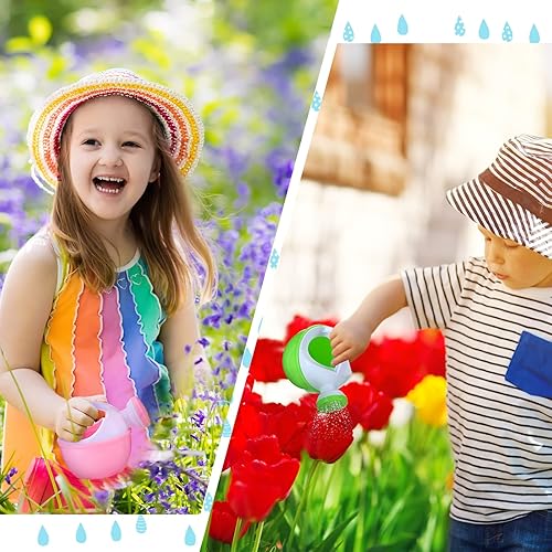 Miniatura 5 de Sosation Regadera de 12 piezas para niños, cubos de baño, juguetes de arena, pequeña regadera de plástico con asas para niños, herramientas de