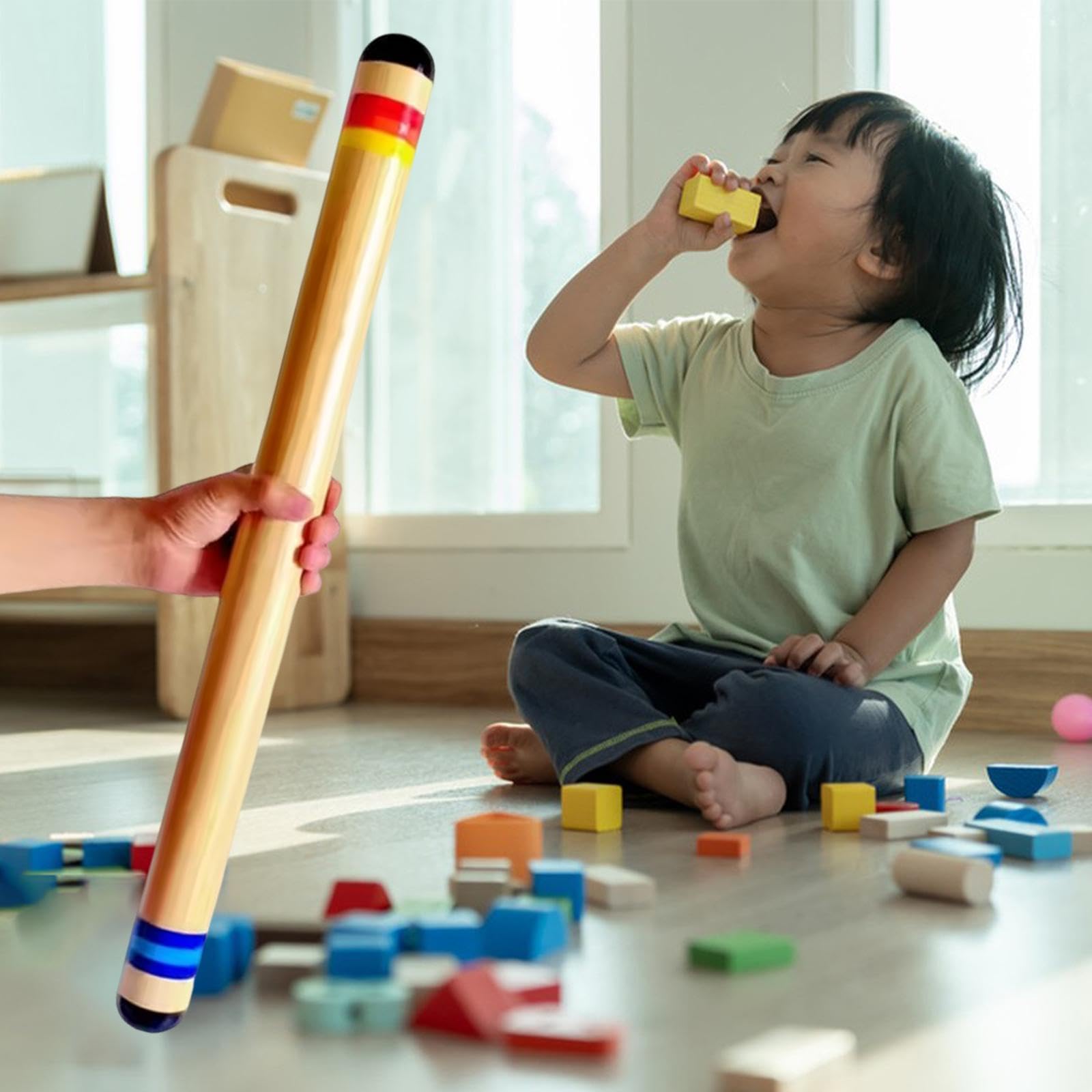 Bâtons de Pluie, Hochet, Tube Musical Rainfall, Instrument de Percussion pour L'éveil Musical, Générateur de Pluie pour Les Tout-Petits, 60cm