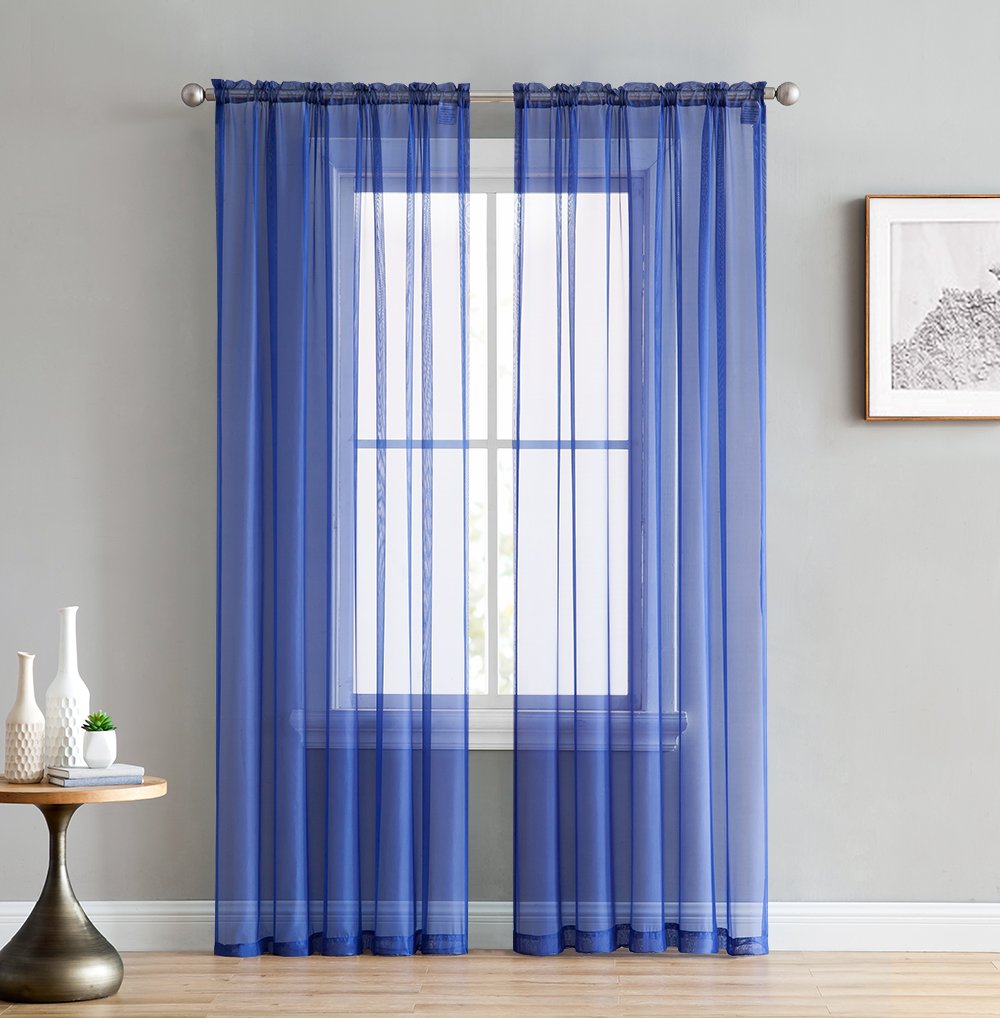 Royal Blue Sheer Curtains Curtains & Drapes