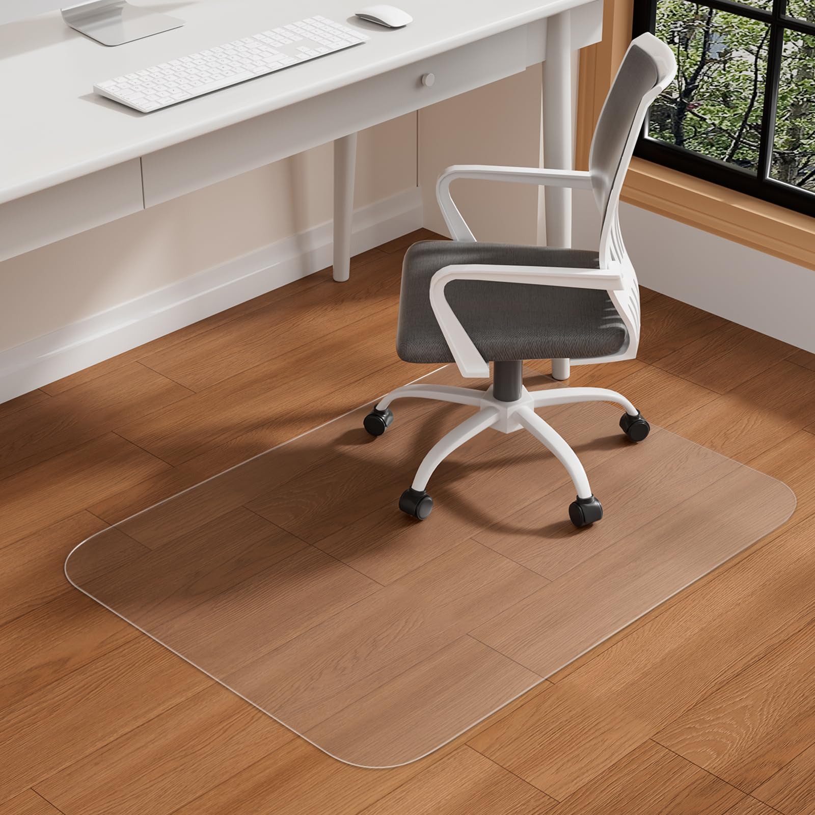 Tonaus Office Chair Mat 30 48 Chair Mat for Hardwood Floor Transparent Clear PVC Floor Protector for Home