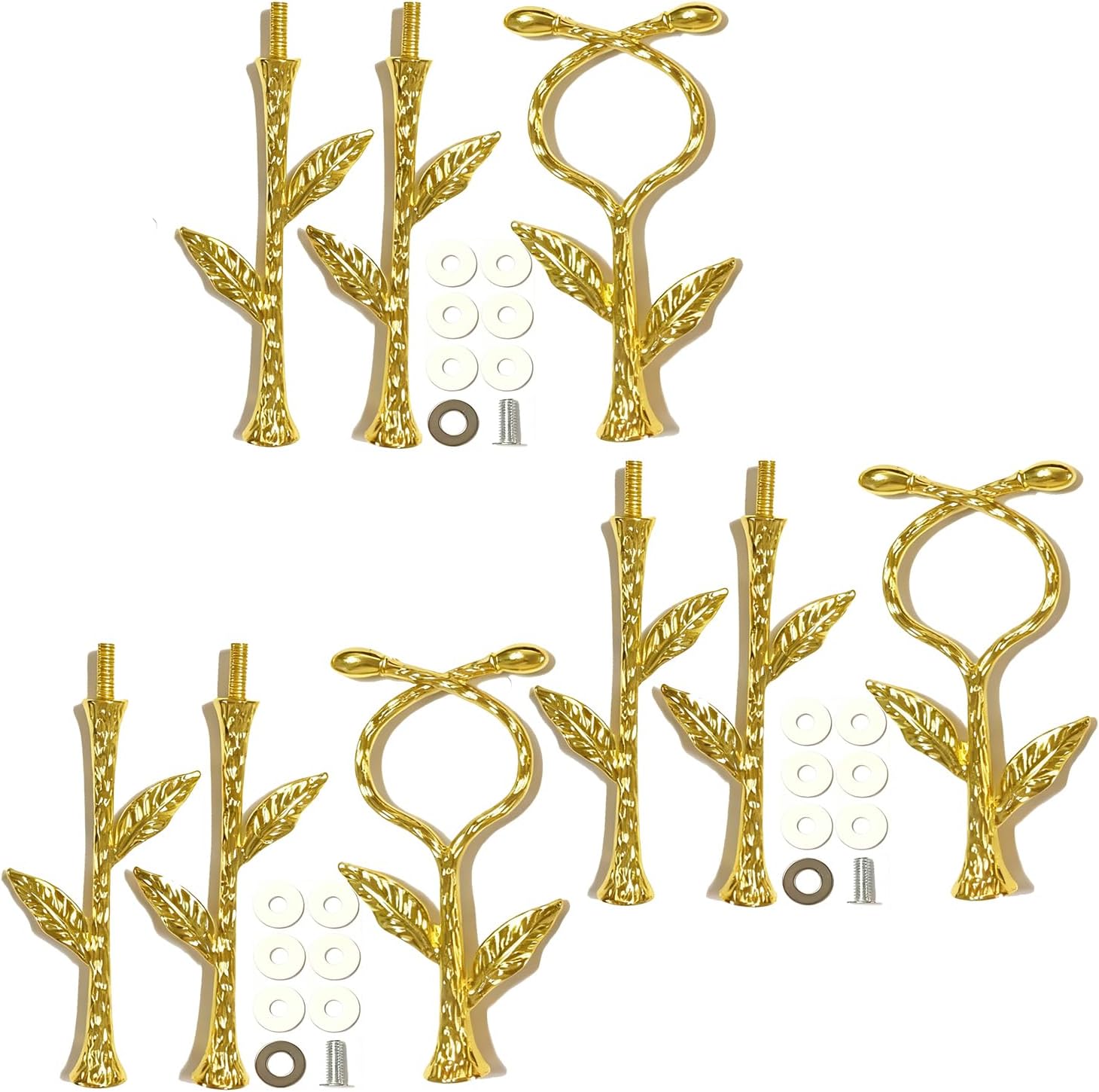 3 Sets 15 Inches 3-Tier Cupcake Golden Stand Hardware Fittings, Metal Mold Vines Holder DIY Making for Fruit Plate Cake Stand Snack Tray Replacement Parts Tea Party Wedding Decor (Gold Vines)