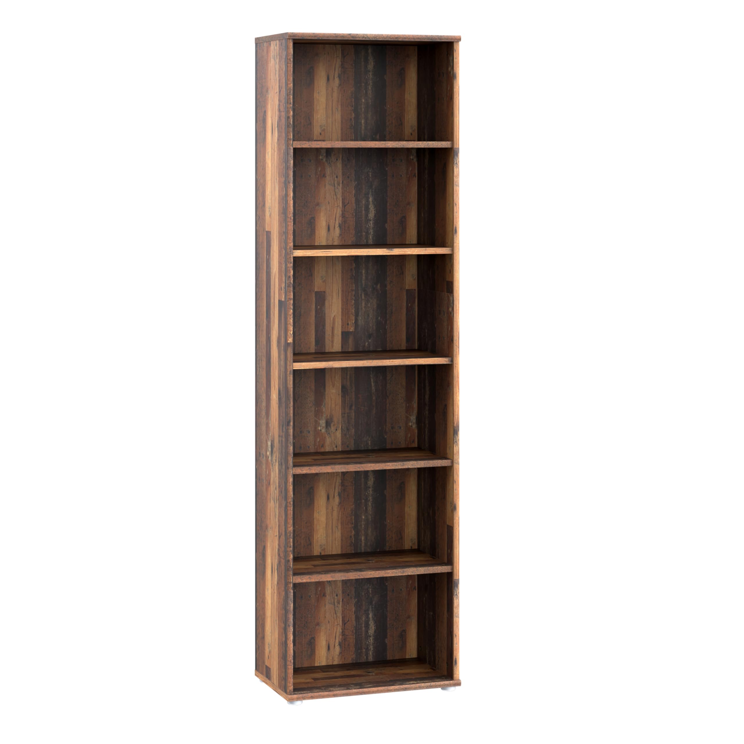 Furniture to Go | Essential Narrow 5 Shelf Bookcase in Vintage Oak