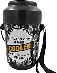 Dupétriz Cooler Térmico para 12 Latas de Cerveja ou Refrigerante, Caixa Térmica Redondo com Alça de Plástico e Tampa, Ideal para Festas, Churrascos, Praia e Piscina