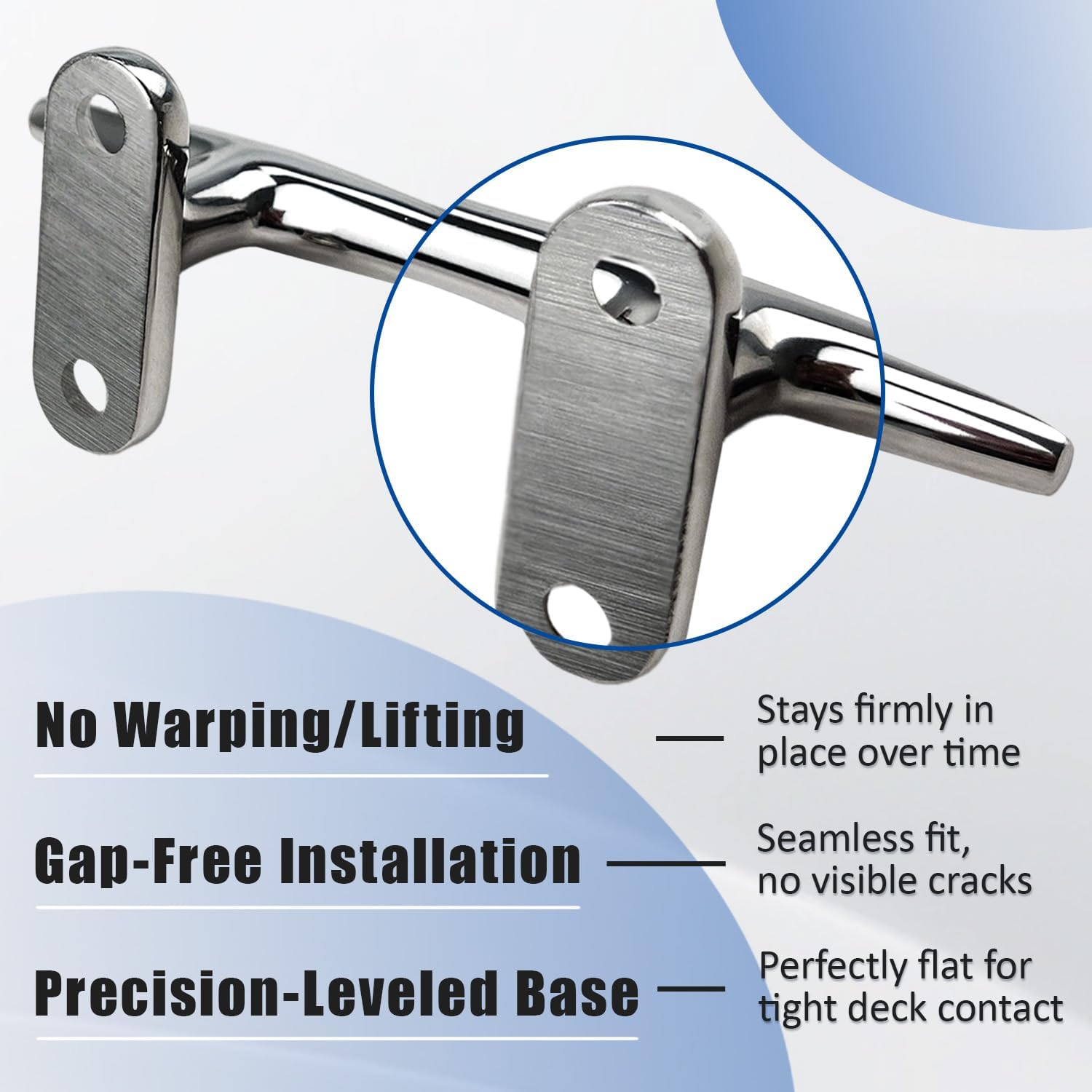 Boat Cleat, 4"/5"/6"/8"/10" Marine Grade 316 Stainless Steel Open Base Dock Cleat, Rope Cleat with Fasteners for Kayaks, Nautical Decor, 2 Pack/4 Pack