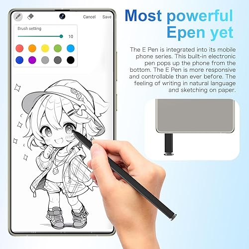 Miniatura 5 de Huness Teléfono celular I25 Ultra desbloqueado, bolígrafo integrado, teléfono desbloqueado de 16 + 1 TB, batería Android 14 de 7000 mAh, pantalla HD