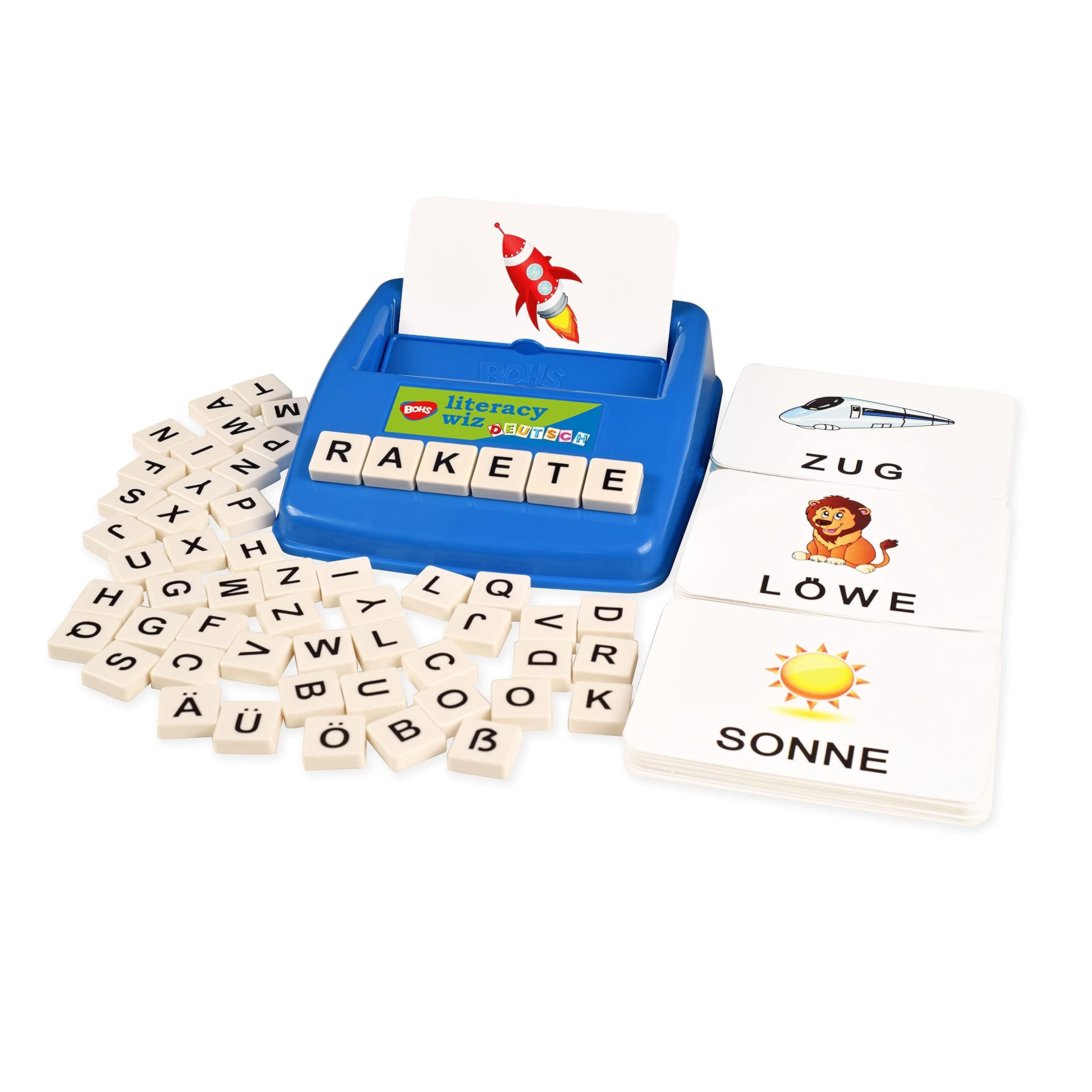 German Spelling Game - 120 Words 60 Flash Cards - Educational Toy for Preschool Language Learning