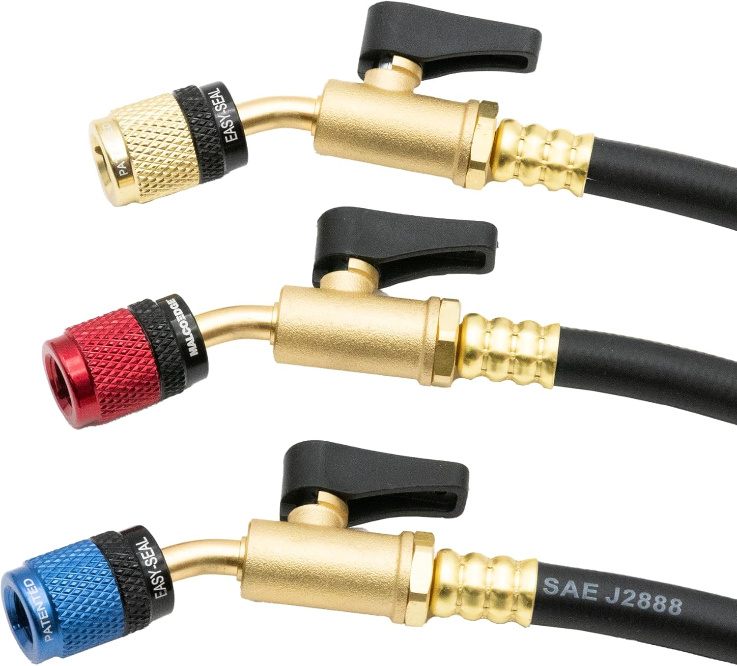 MalcoEdge ESBV6014516 Easy Seal HVAC Hose Set | 60-Inch Charging Hose with 1/4 x 5/16 SAE Fittings & Ball Valve | Mini-Split and Mixed-Port AC Systems