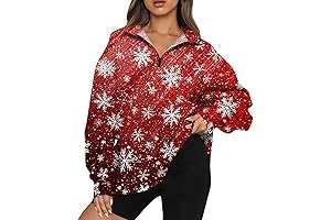 Women's Christmas Half Zip Xmas Tree Graphic Sweatshirt
