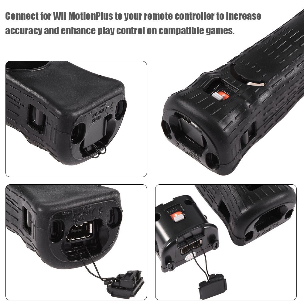 Zerone Motion Plus Adattatore Accessorio per Telecomando con Cover in Silicone per Remote Controller(Nero)