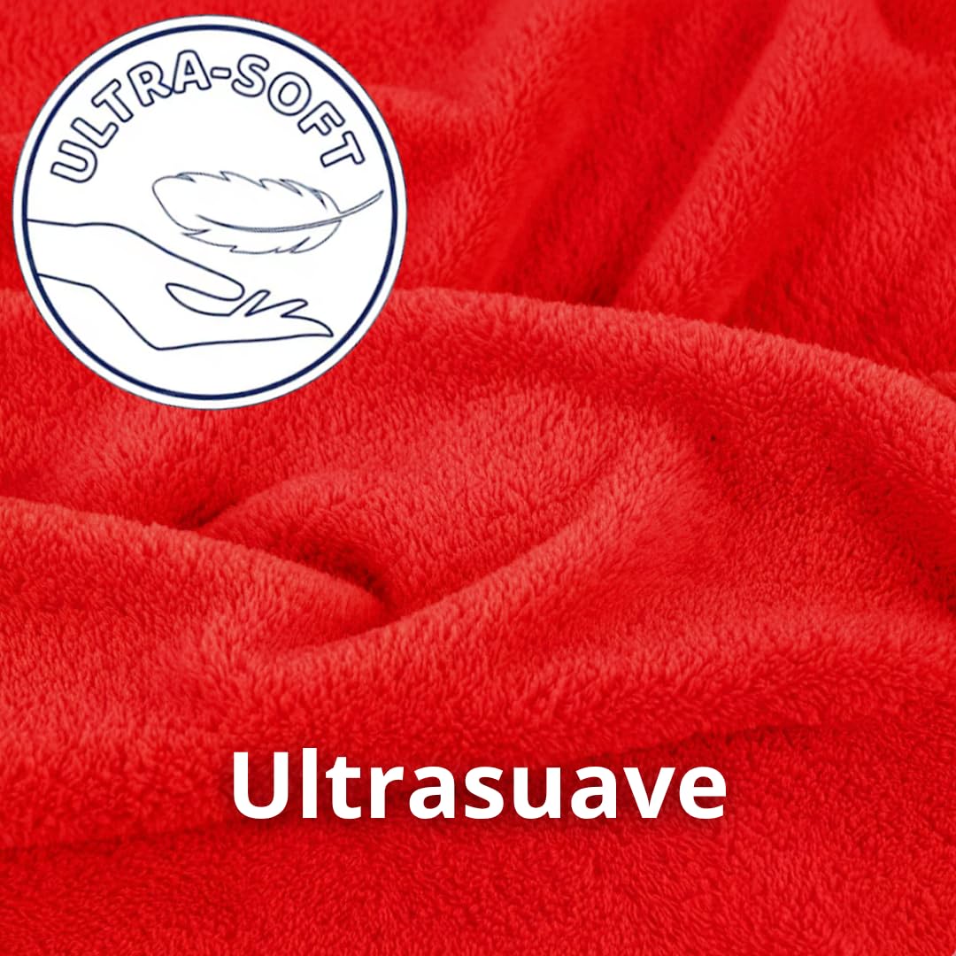 Toalla Bebe con Capucha - Capa de Baño Bebe - Albornoz Bebes talla 0 a 4 años - Regalos para Recien Nacidos Originales - Unisex de Niño y Niña - Toallas Niños Piscina y Playa - Toalla Niño Baño (Rojo)