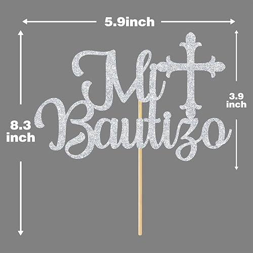 Miniatura 2 de Mi Bautizo - Decoración para tartas español, 1er cumpleaños, revelación de género, bautismo de bebé, suministros de decoración de fiesta de baby