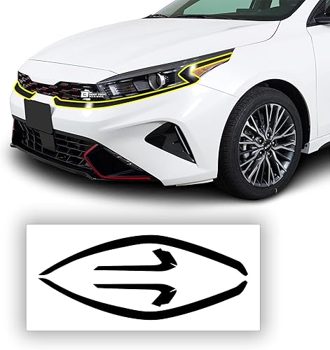 BOGAR TECH DESIGNS Adhesivo de vinilo para eliminar el cromo del parachoques delantero compatible con Kia Forte 2022-2024, negro brillante