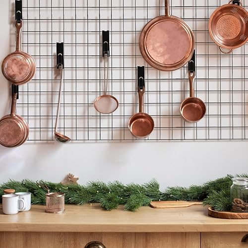 Miniatura 8 de Paquete de 50 ganchos de rejilla para pared, gancho de exhibición de muesca de utilidad, colgador de fotos de metal negro, accesorio de pared de