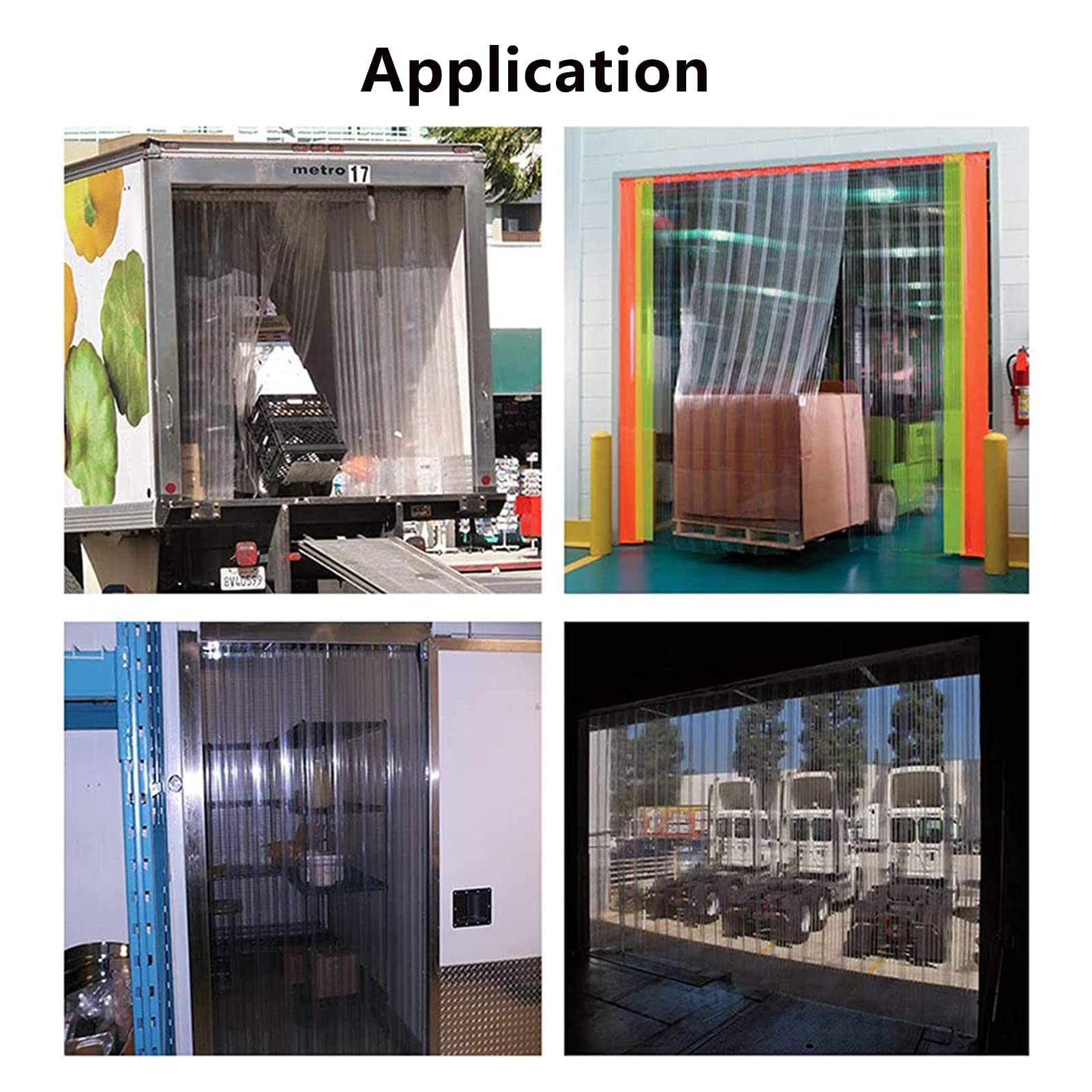 Rideau à lamelles en PVC industriel - Lattes en plastique transparent pour portes de garage et de congélateur - Dimensions : 195 x 230 cm - Facile à installer - Efficacité énergétique