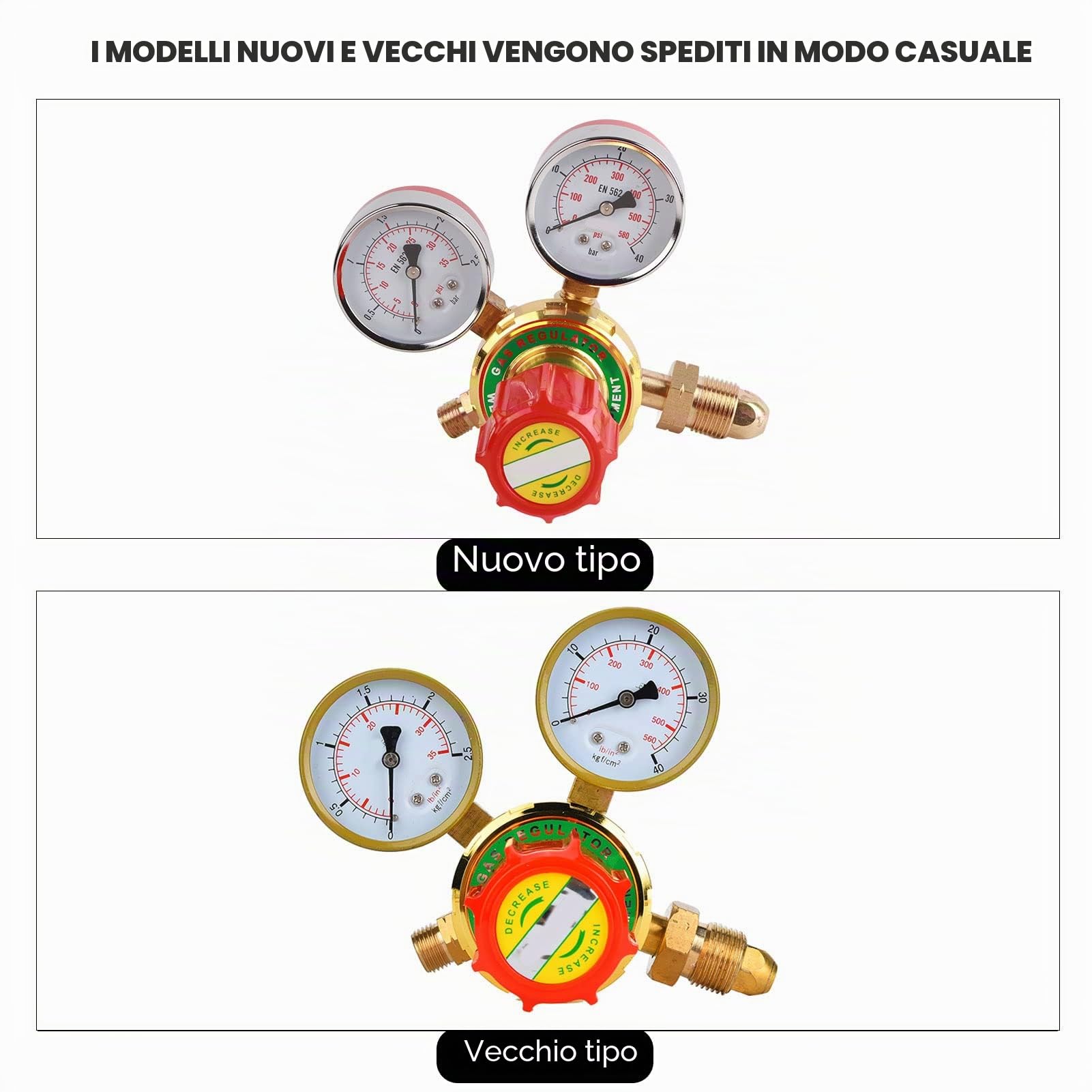 Regolatore di Gas Regolatore di Acetilene Riduttore di Pressione del Gas Manometri per Gas di Saldatura Misuratore Riduttore di Pressione di Acetilene per (60# esporta acetilene