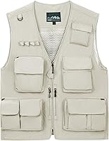 MANLUODANNI Men's Utility Cargo Vest: Lightweight Breathable Multi-Pocket Vest for Fishing, Safari, Travel & Work