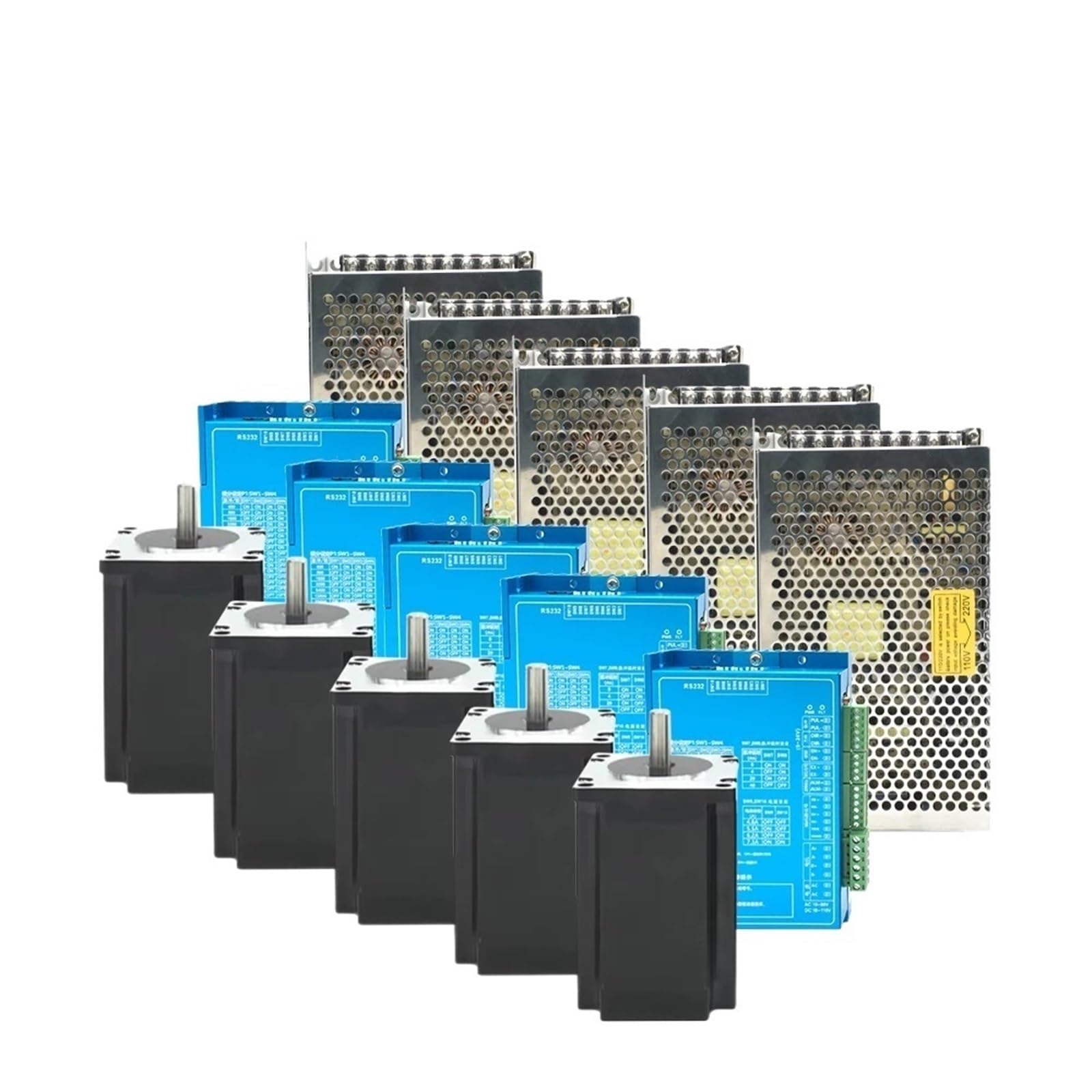 ANERTQUIH Nema34 Closed Loop Stepper Motor Driver Kit 2 Phase 4.5/8.5/12Nm 86mm with Encoder Hybird Easy Step Servo(5 Axis Motor Kit,8.5Nm)