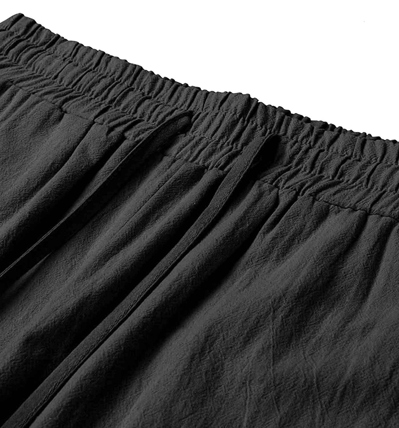 CheChury Pantalon Lin Femme Été Décontractés Pantalons Mode Coton Chanvre Confortable Jogging Plage Rétro Pants Taille Elastique Pantalon avec Poches