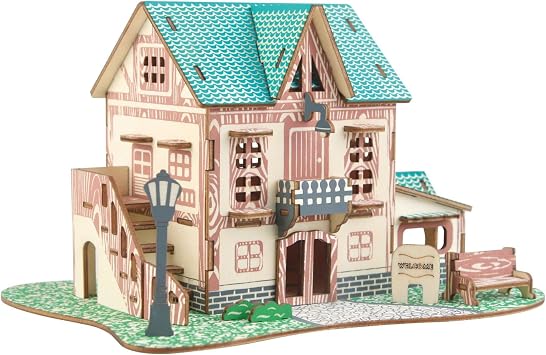 Log Cabin Mini House 3D Wooden Puzzle Building Kit for Adults Teens | Laser-cut eco wood decor gift for teens & adults 14+, mostly glue-free assembly house building craft