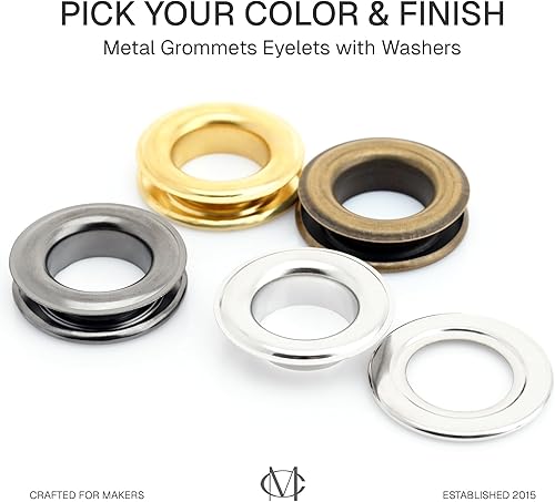 Miniatura 7 de CRAFTMEMORE Ojales de identificación de 0.748in con arandelas para ropa, cuero, lona, paquete de 25 juegos (plata)