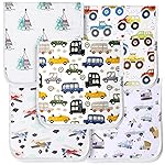 KiddyStar 5-Pack Organic Cotton Burp Cloths - Large, Ultra-Soft 3-Layer Towels for Burping, Shoulder & Hand Use, Highly Absorbent