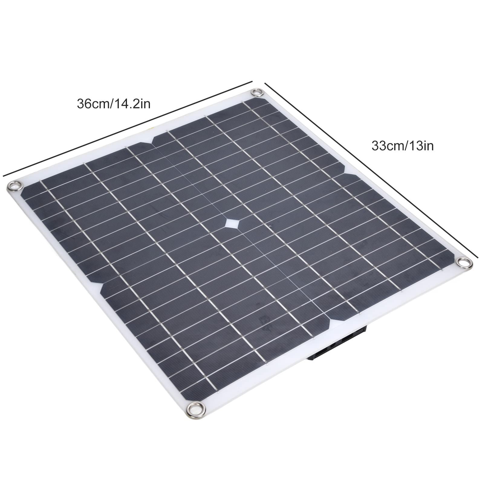 Zerodis 35-W-Solarpanel, Monokristallines Silizium, Flexibles Solarladegerät mit Zwei USB-Ausgängen für Outdoor-Camping-Überwachungskameras, Laptops, Autobatterien