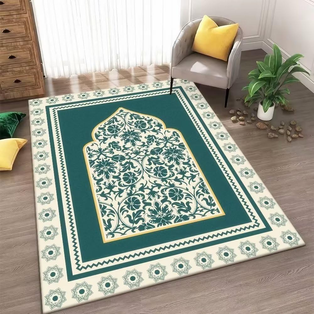 Tapis abstract door pattern vert au format compact 80x120 cm