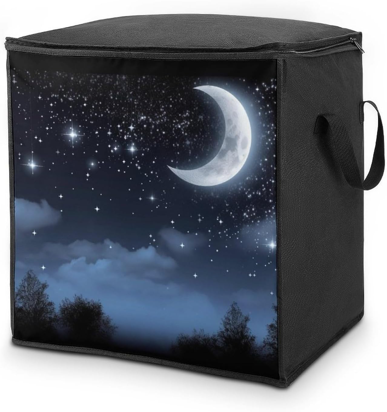 Home Nightsky Hanging Moon Printed Quilt Storage Bag Is Suitable for Storing Large/medium Double Beds, Blankets, Pillows, Blankets, And Bedding