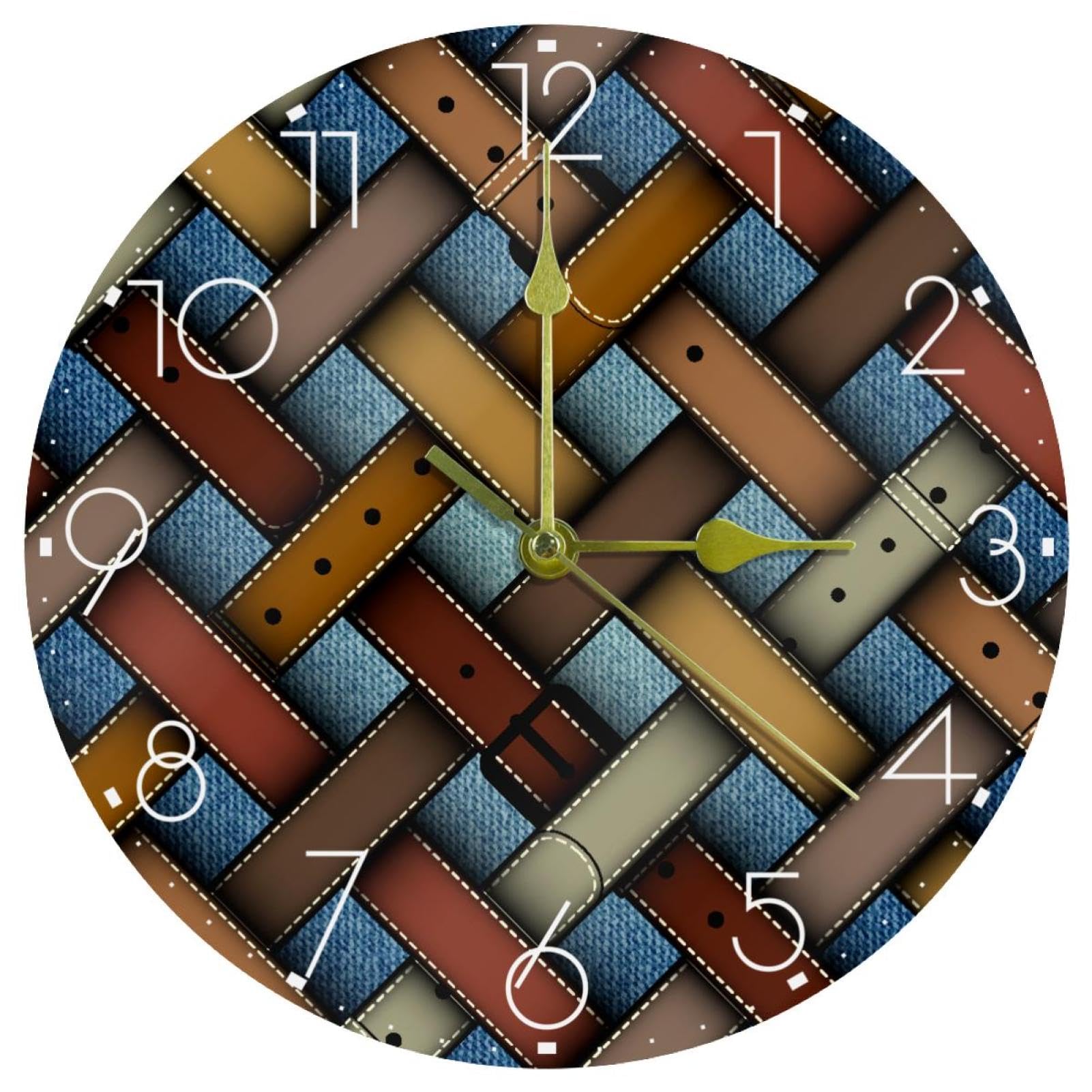 Horloge murale silencieuse pour un sommeil sans tic-tac | Motif écossais