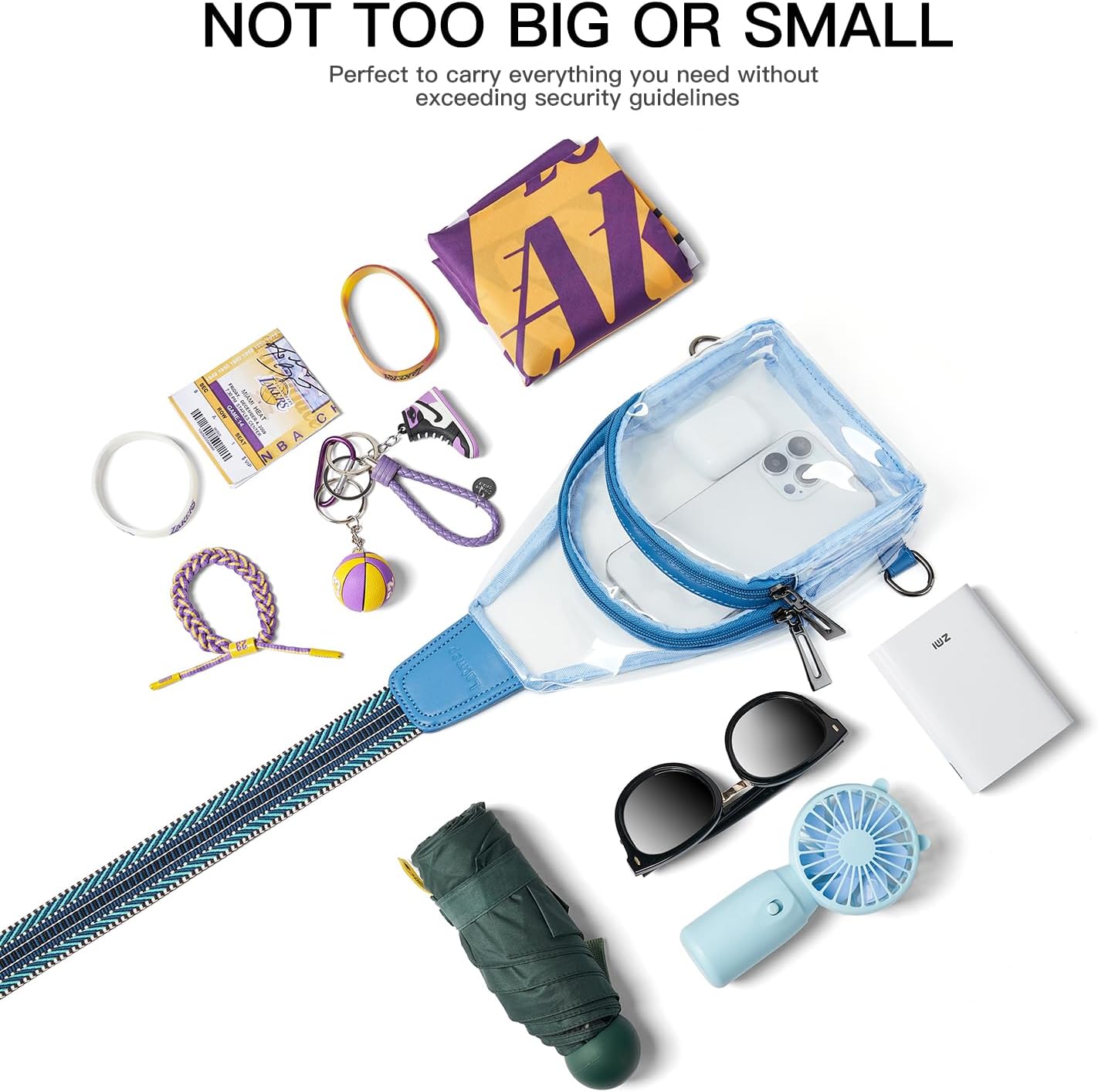 Clear bags Stadium Approved Crossbody Sling Bag Fanny Pack Backpack Purses for Women Men Belt bag for stadium events - Image 3