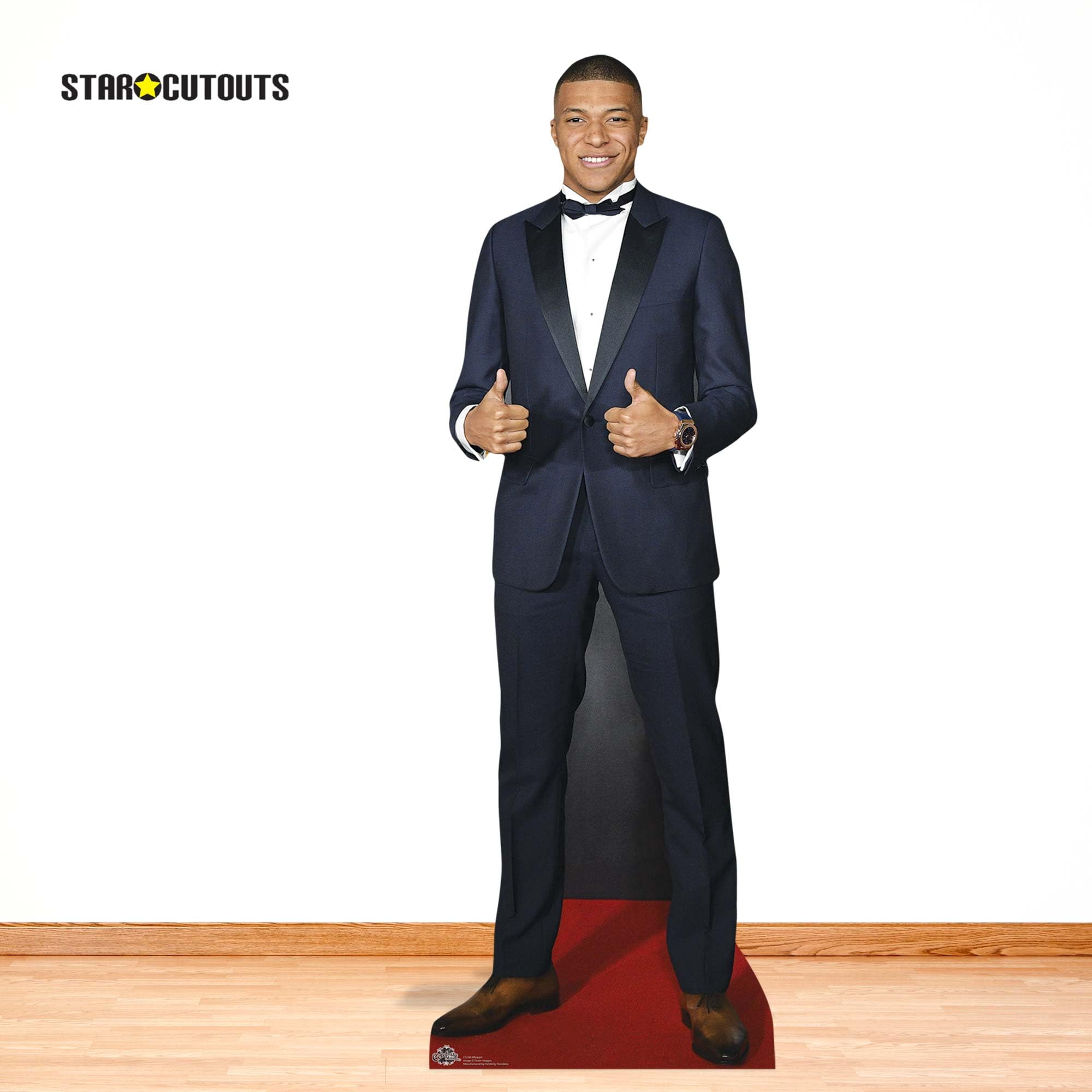 CS788 Kylian Mbappé Thumbs Up Lifesize kartonowa wycinana figurka z bezpłatnym kartonem na biurko Standee Standup 180 cm wysokości
