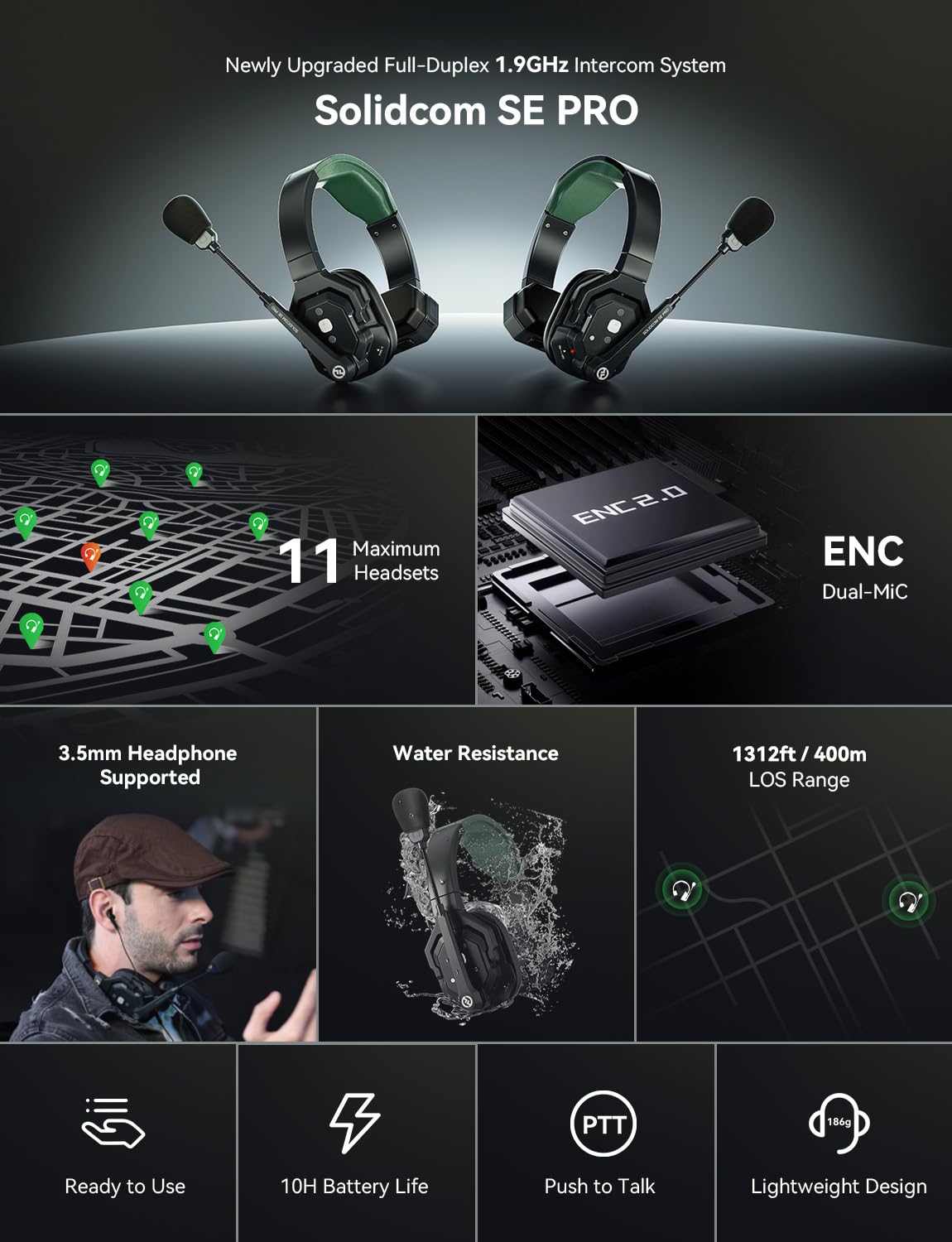 ヘッドホン Hollyland Solidcom SE Pro 4S (1.9 GHz) ヘッドホン Hollyland Solidcom SE Pro 4S (1.9 GHz) Amazon.com