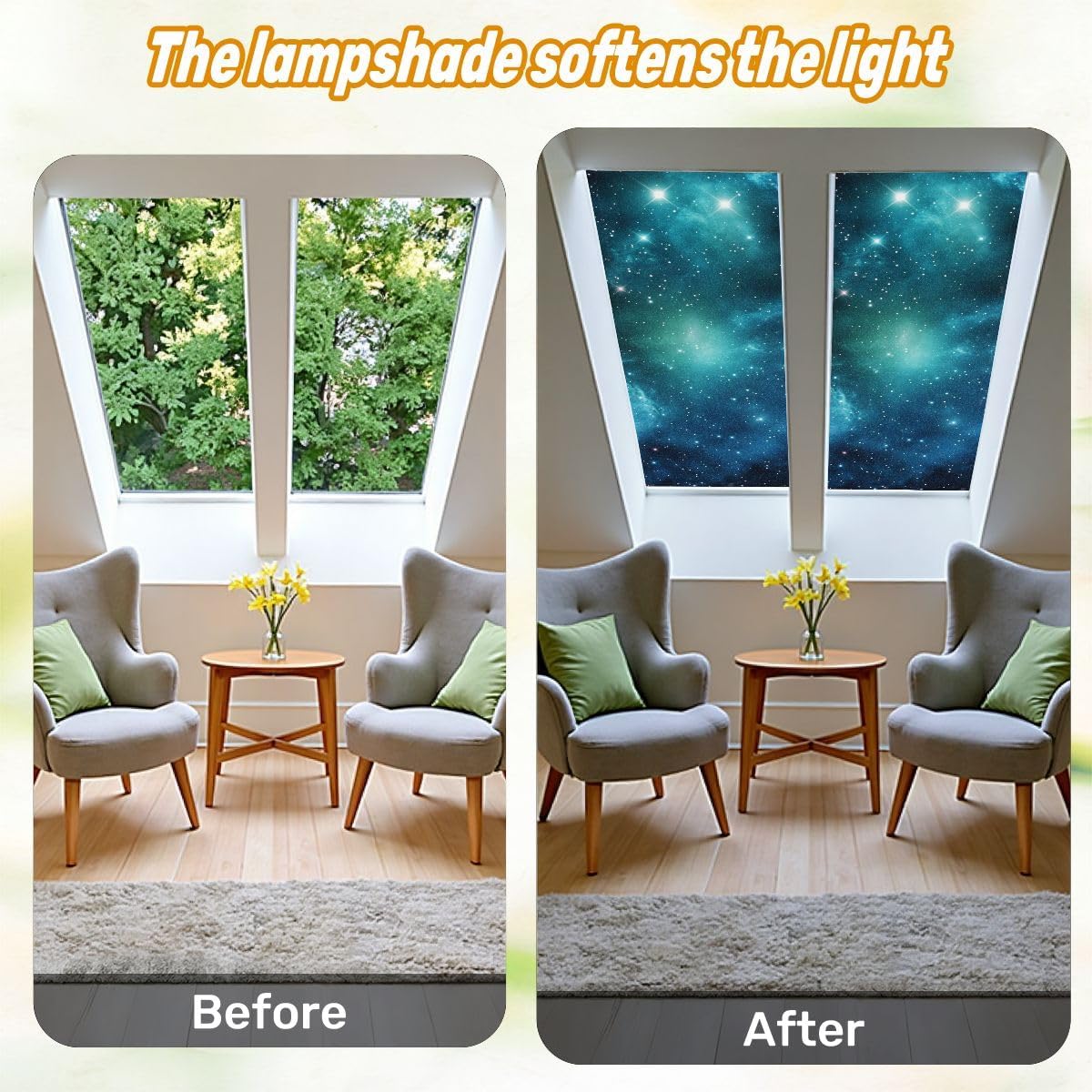 Fluorescent Light Covers for Ceiling Lights Mysterious Beautiful Blue Space Nebula Easy to Install Magnetic Light Filter for Classroom Office Hospitals School Home Decor