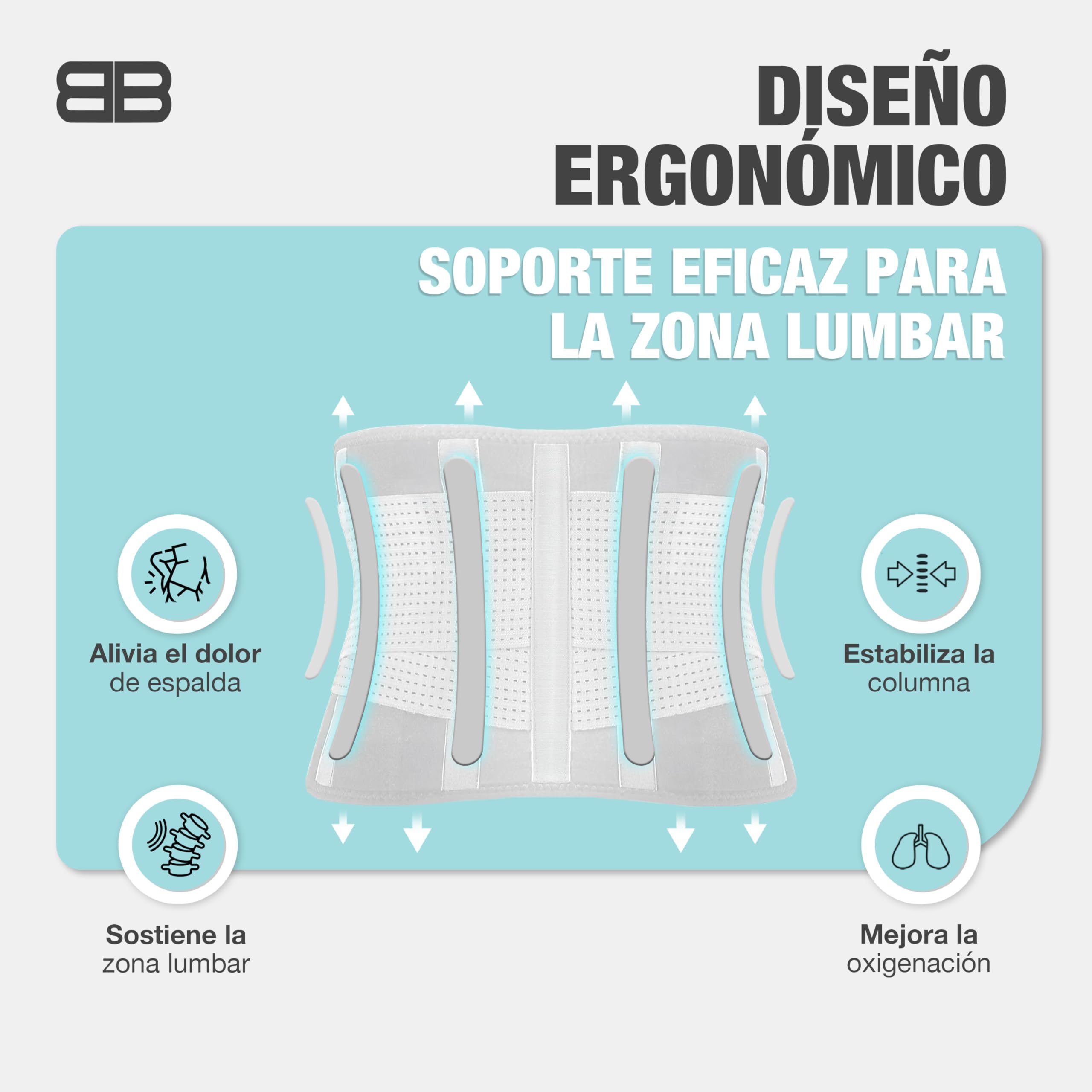 BACK BODYGUARD Faja Lumbar - Cinturón Lumbar Para Estabilización | Gris, talla M, posibilidad de cambio