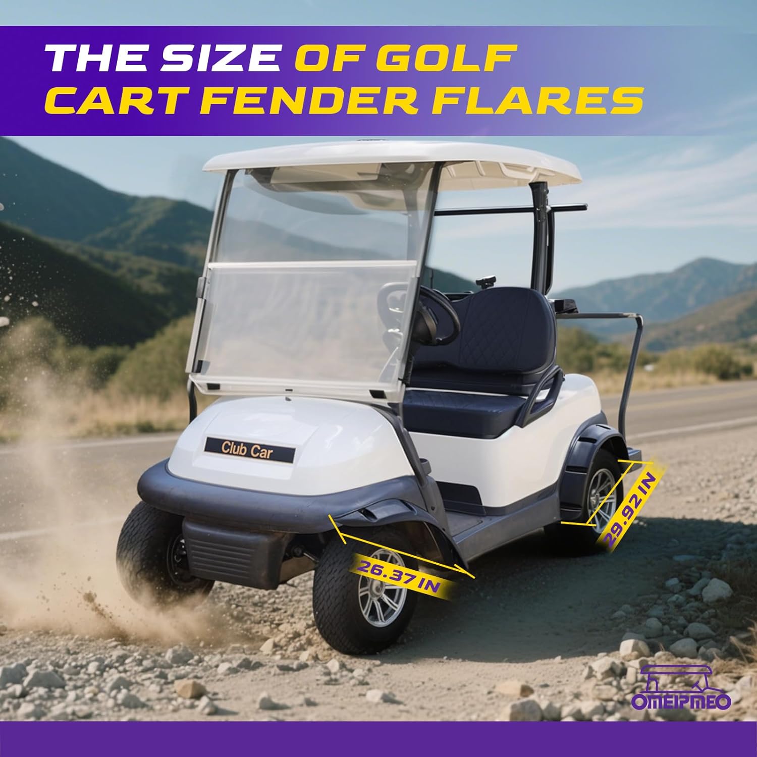 Club Car Precedent Fender Flares, Golf Cart Front and Rear Fender Flares for Club Car Precedent 2004-UP Gas/Electric Models, Impact-Resistant Golf Cart Standard Fender Flare with Self Tapping Screws