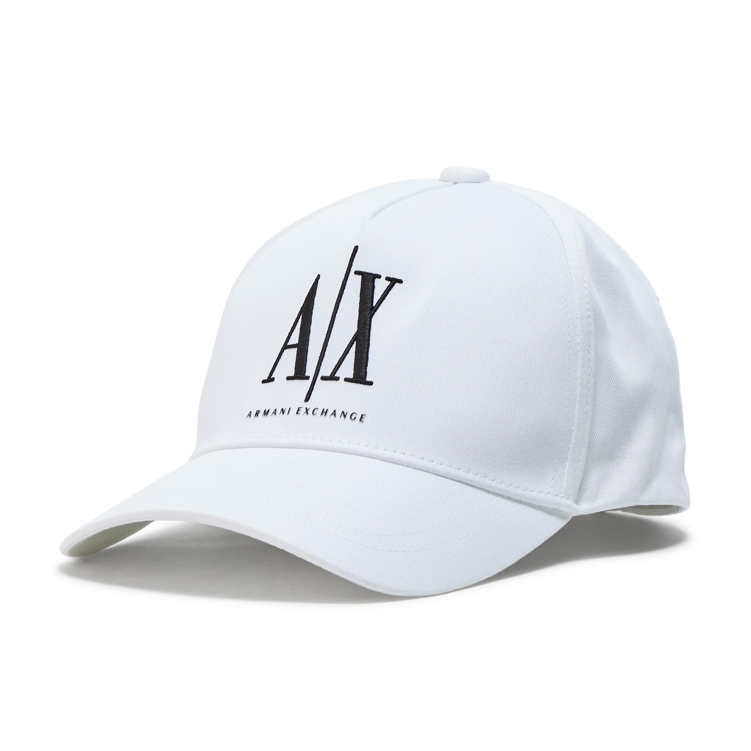 Armani Exchange Women's Icon Logo Studs Hat, White, One Size