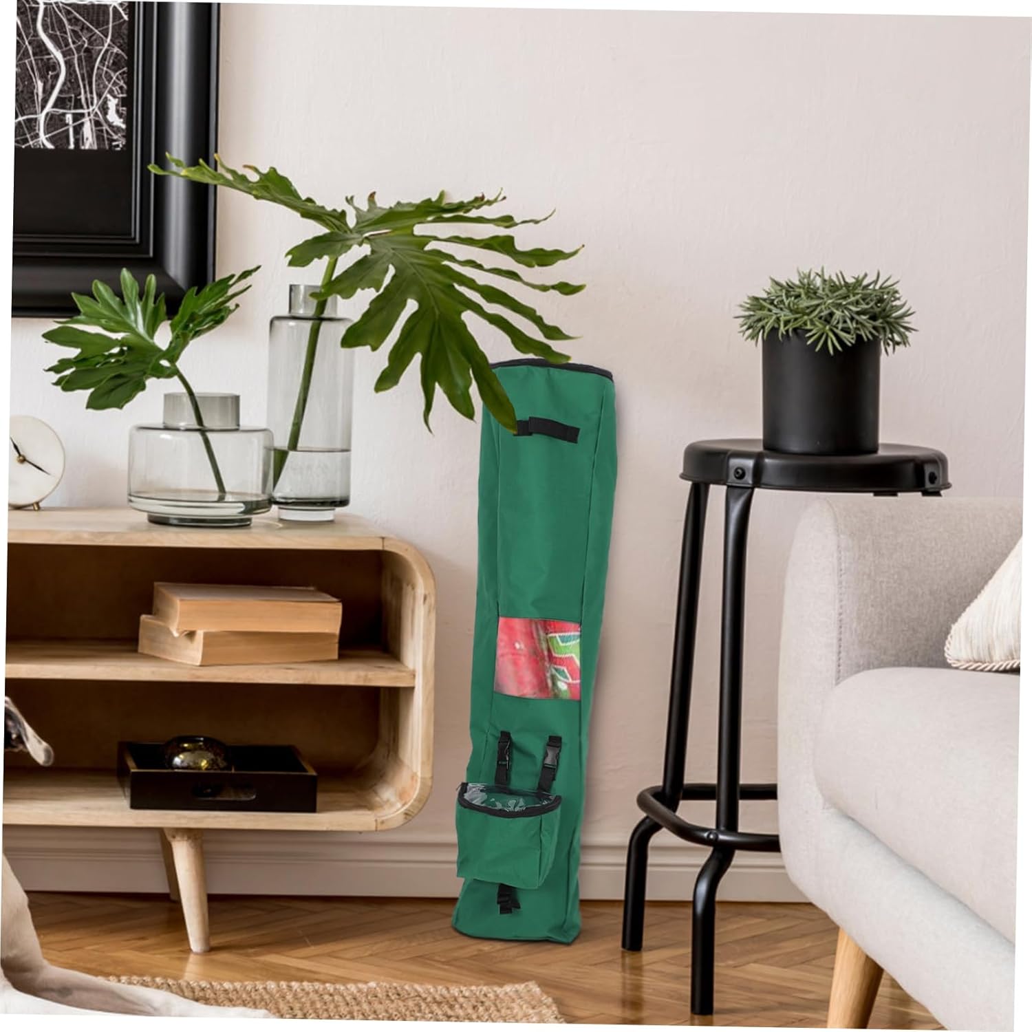 FOMIYES Wrapping Paper Storage Container Multi Hanging Organizer Bag for Wrap Rolls for Christmas Present Bag Storage and Ribbon Accessories