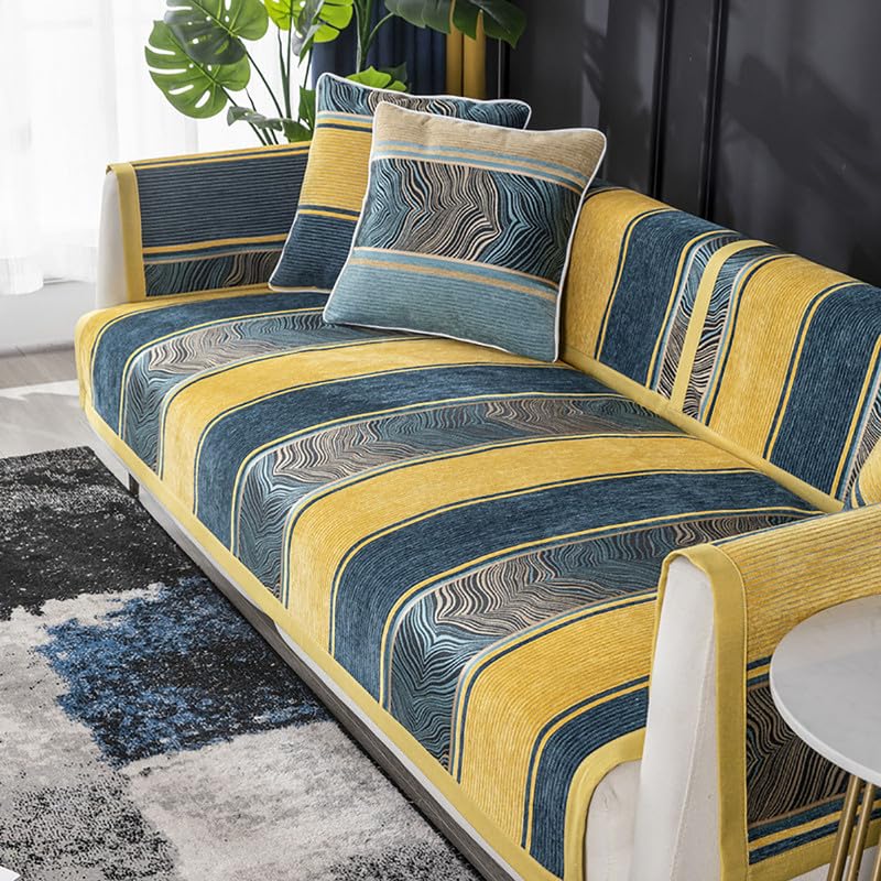 Housse canapé L et U Sntirutsch jaune pour salon familial chaleureux