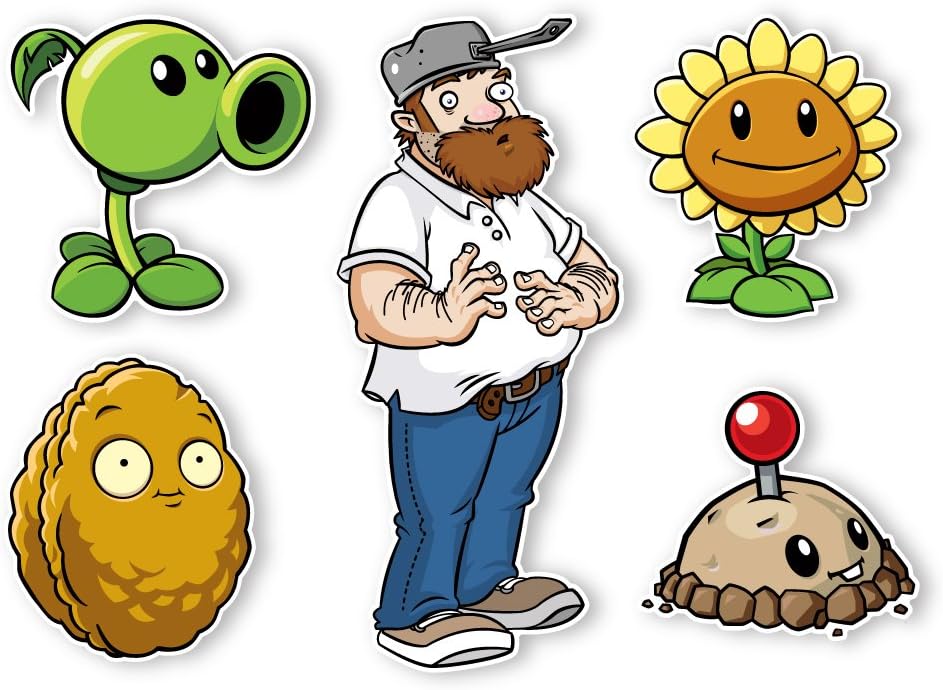 Plants vs. Zombies 2 Wall Decals: Special Front Yard Plants Set II (Five 4 to 8 inches Longest Side)