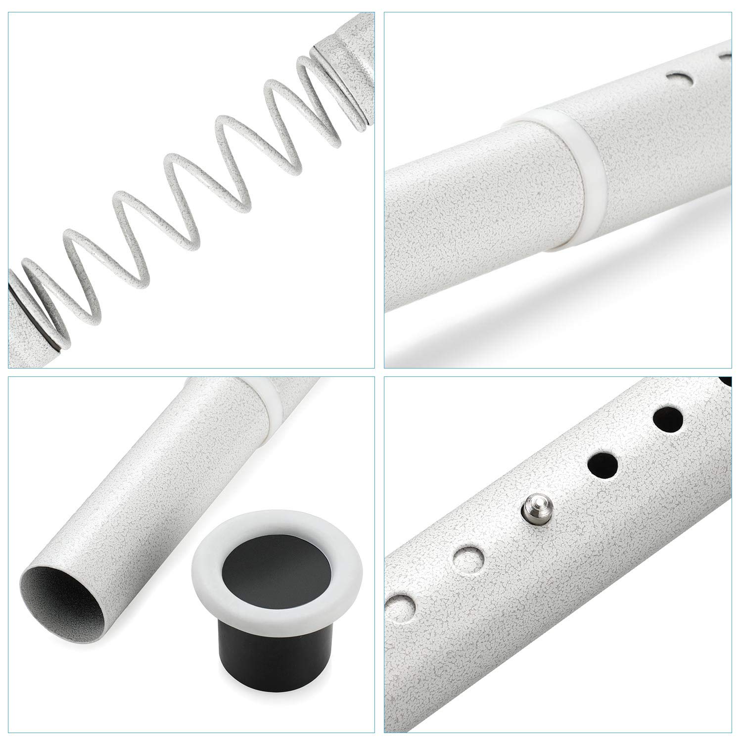 KINLO Duschvorhangstange Teleskopstange 110-160cm Klemmstangen aus Edelstahl Gardinenstange ohne Bohren Beiges Muster Spannstange ausziehbar Metall-Stange für Schrank & Balkon