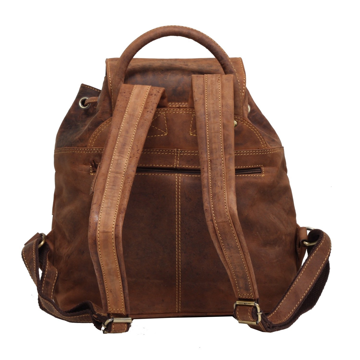 Greenburry Vintage Rucksack Leder Tasche braun | 30x36x10cm